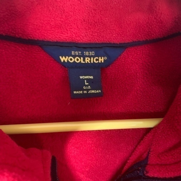 Woolrich Red Zip Up Fleece Sweater Size Large - Picture 3 of 4